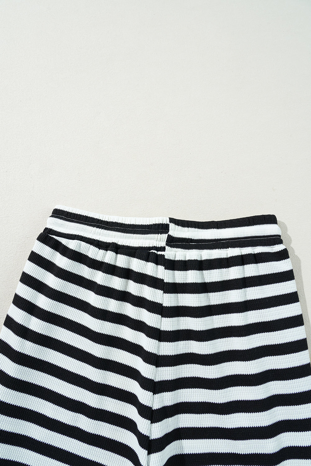 Black Stripe Casual Flared Pants