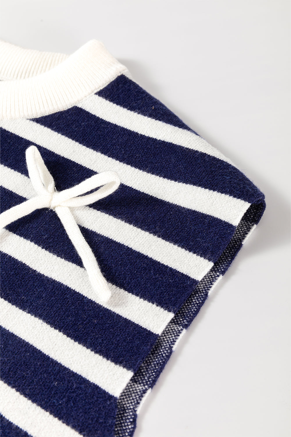 Blue Stripe Bow Sweater Vest