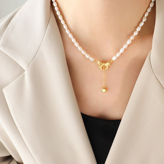 Freshwater Pearl Heart Necklace