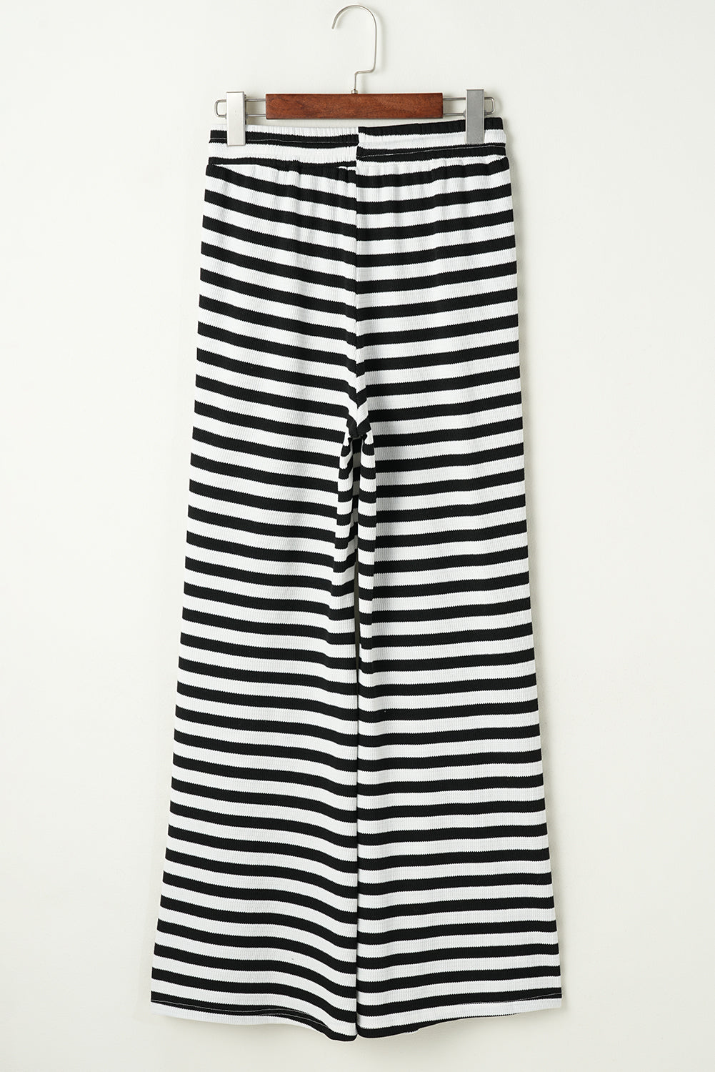 Black Stripe Casual Flared Pants