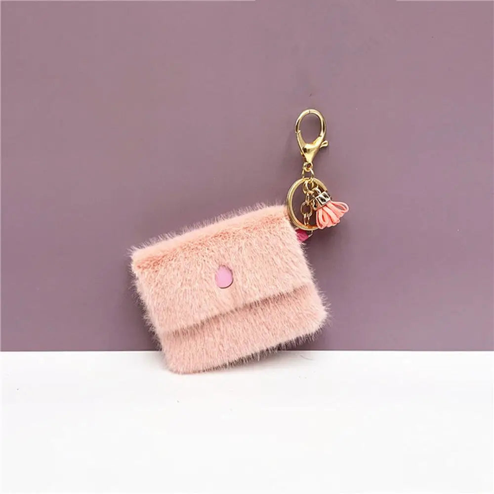 Cute Kawaii Mini Bag Keychain Creative Keyring Women Car Purse Pendant Keychains Gift PU Leather Small Handbag Coin Purses