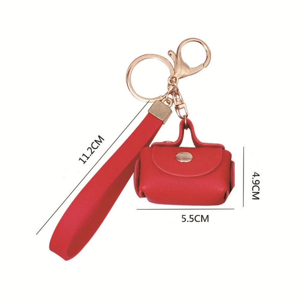 Cute Kawaii Mini Bag Keychain Creative Keyring Women Car Purse Pendant Keychains Gift PU Leather Small Handbag Coin Purses