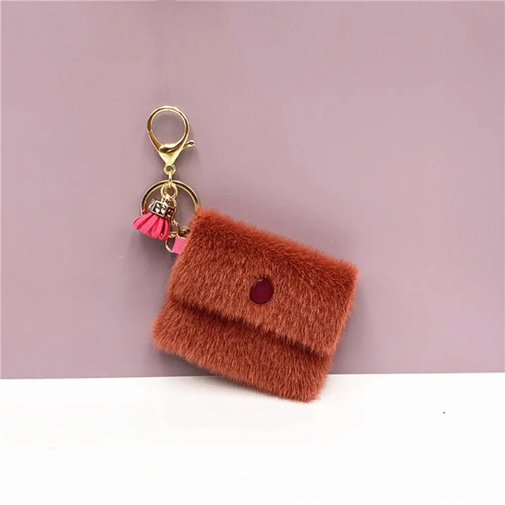 Cute Kawaii Mini Bag Keychain Creative Keyring Women Car Purse Pendant Keychains Gift PU Leather Small Handbag Coin Purses