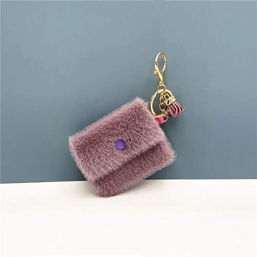 Cute Kawaii Mini Bag Keychain Creative Keyring Women Car Purse Pendant Keychains Gift PU Leather Small Handbag Coin Purses