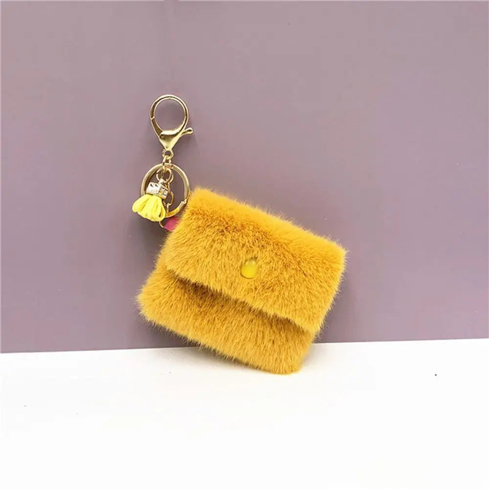 Cute Kawaii Mini Bag Keychain Creative Keyring Women Car Purse Pendant Keychains Gift PU Leather Small Handbag Coin Purses