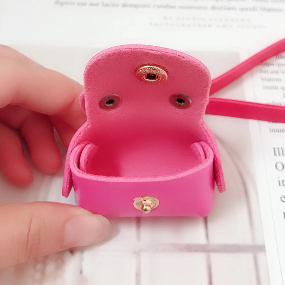 Cute Kawaii Mini Bag Keychain Creative Keyring Women Car Purse Pendant Keychains Gift PU Leather Small Handbag Coin Purses