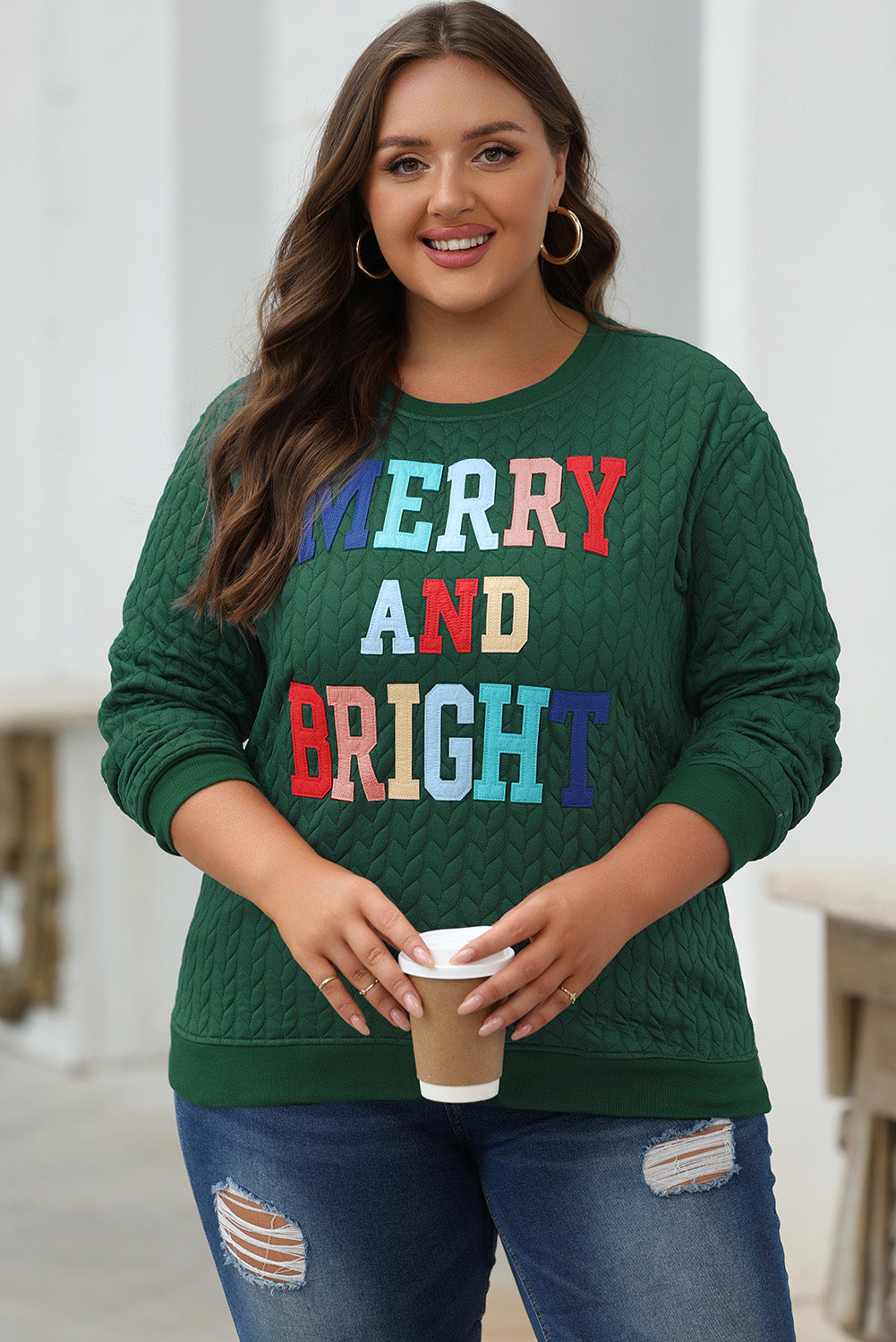 Green Merry And Bright Pullover Sweatshirt