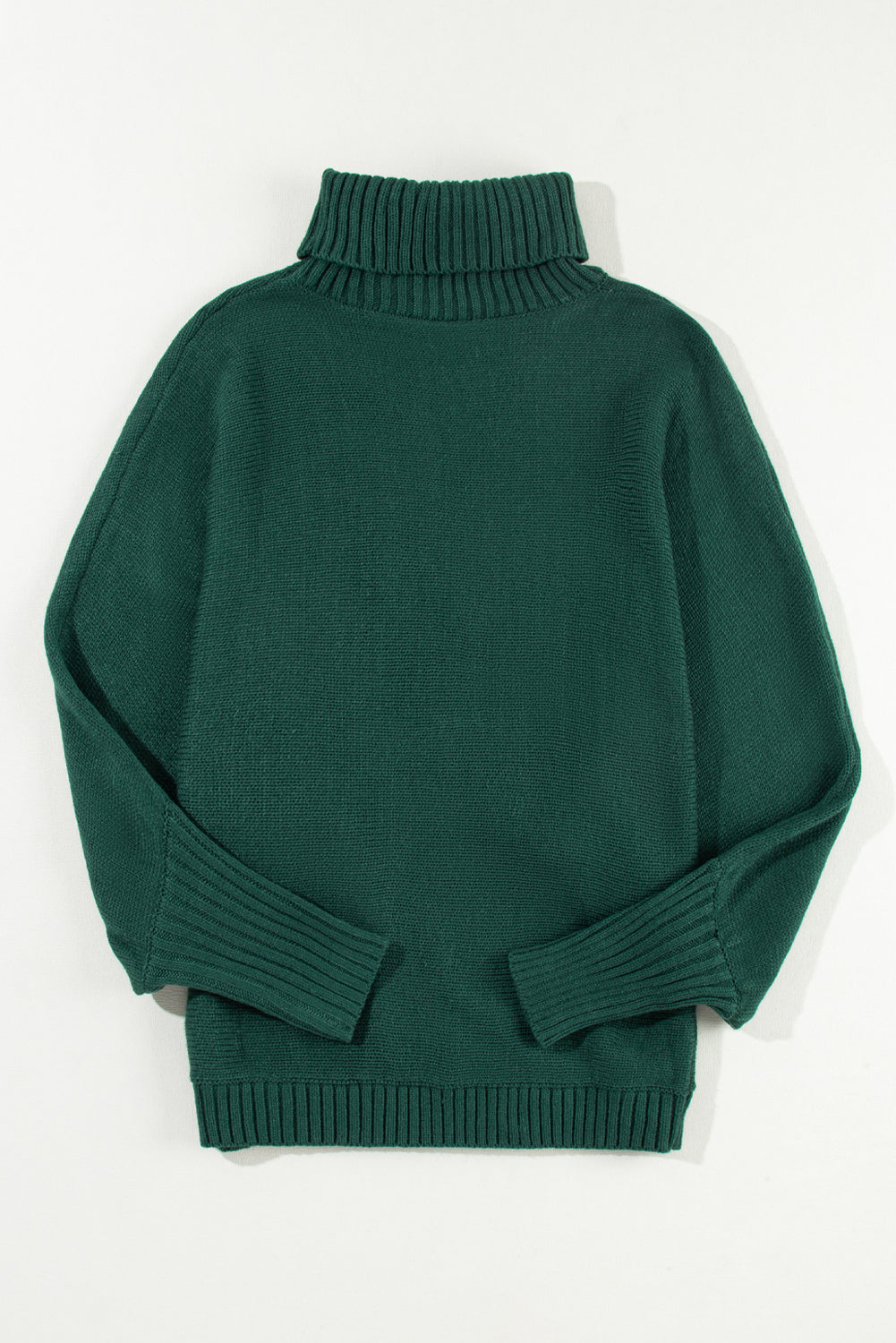 Dark Green Merry Letter Embroidered High Neck Sweater