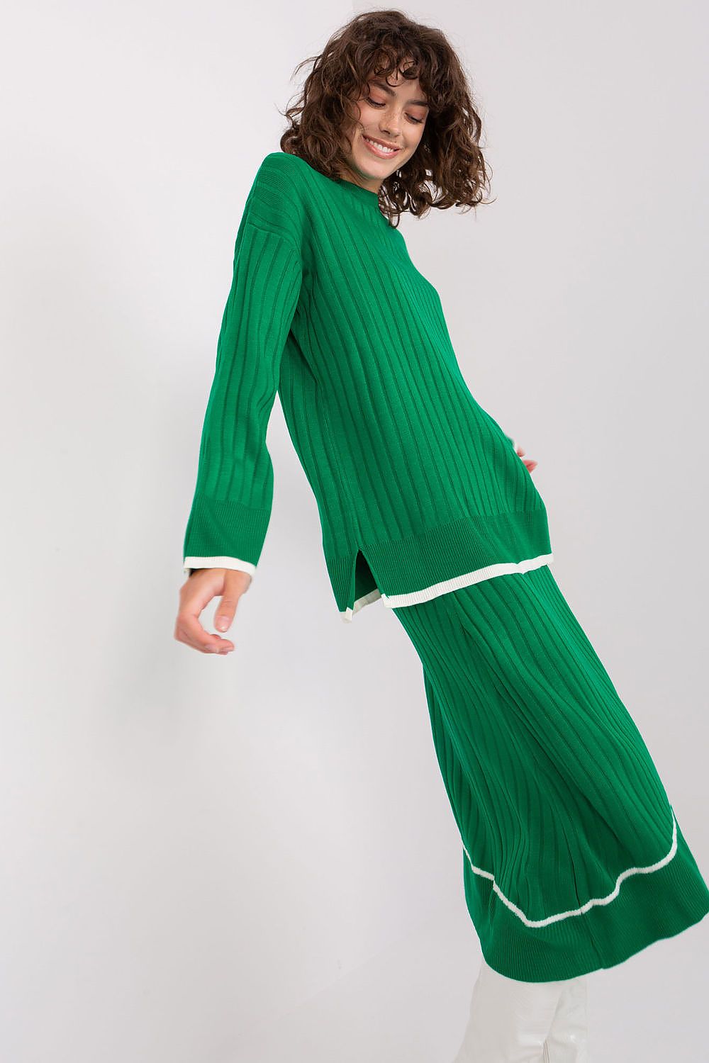 Green Contrast Badu Skirt Set