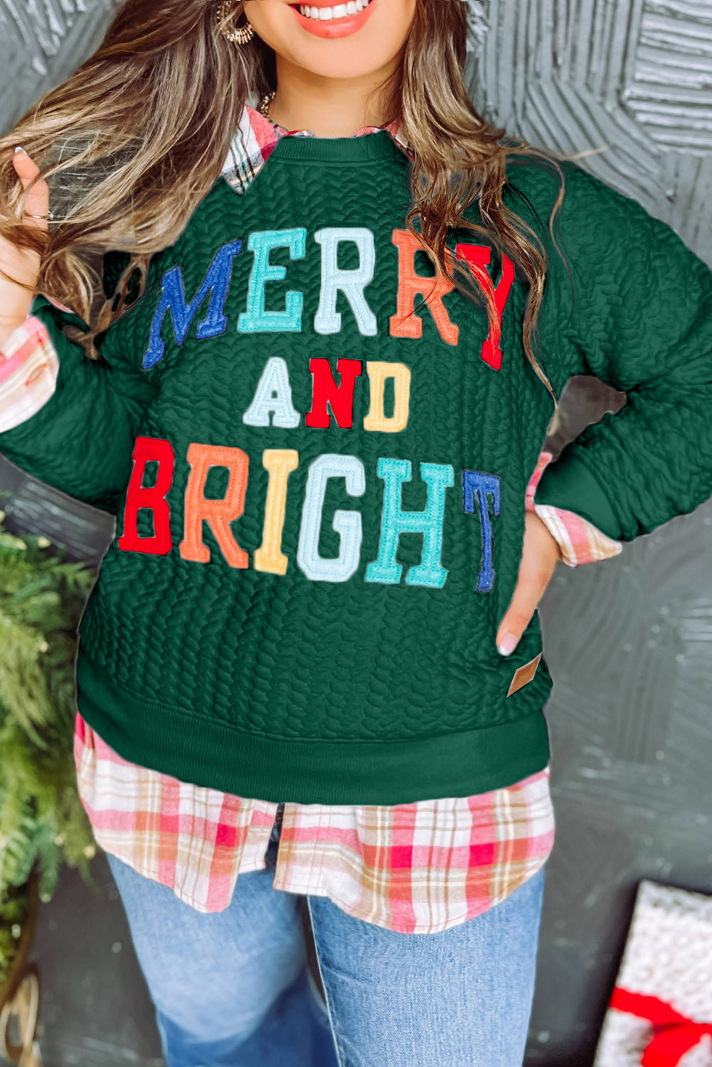 Green Merry And Bright Pullover Sweatshirt